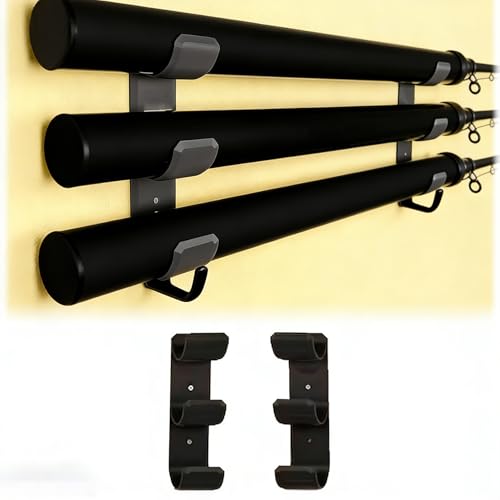 Fishing Pole Holders, Triple Tube Wall Mount Storage Organizer for 2.5 Inch Fly Fishing Rod Tubes, Wall-Mounted Display Rack for Saltwater Fly Rod Tubes, Canvas Tubes