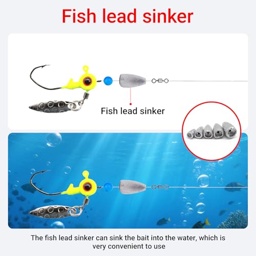 Fishing Weight Sinkers, 50pcs/55pcs Lead Worm Weights Fishing Sinkers for Bass Fishing Texas Rigs(2g/3.5g/5g/7g) - color: 2g/3.5g/5g/7g/10g-55pcs(Bulk)