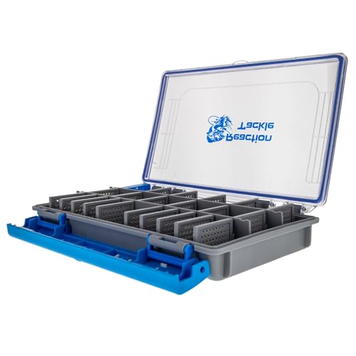 Reaction Tackle Ultra Elite Tackle Trays, Water Resistant Fishing Tackle Box Organizer with Removable Dividers, Sealed Rubber Gasket and One Hand Latch - 3700 (2-Pack) - size: 3700 (2-Pack)