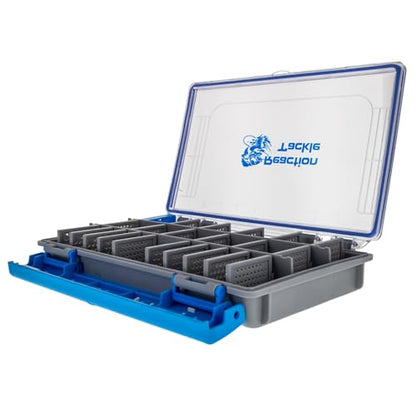 Reaction Tackle Ultra Elite Tackle Trays, Water Resistant Fishing Tackle Box Organizer with Removable Dividers, Sealed Rubber Gasket and One Hand Latch - 3700 (2-Pack) - size: 3700 (2-Pack)