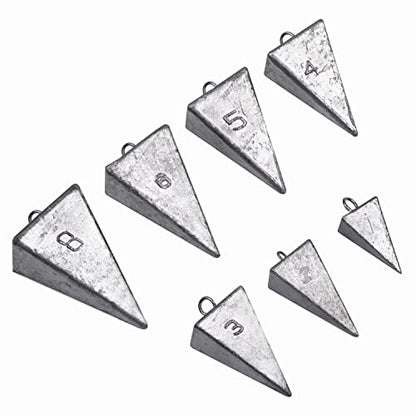 Pyramid Sinkers Fishing Weights Sinkers Saltwater Surf Fishing Weights Pyramid Weights Ocean Saltwater Fishing Gear Tackle 1oz 2oz 3oz 4oz 5oz 6oz 8oz - style: 1 Ounce, 8 Pack