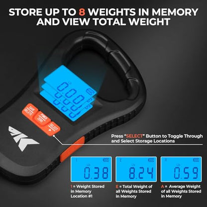 KastKing ToughTide Fishing Scale, USB Charging, 65lb Capacity, Ultra-Thin Digital Fish Scale, LCD Display, Ergonomic Handle, Fish Scales Digital Weight, Fishing Accessories for Men - color: C: Black Combo