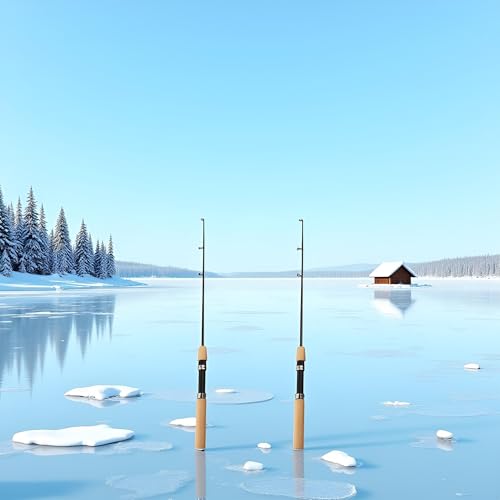 2Pcs LCE Fishing Rod, Fishing Rods Ice Fishing Rods Pen Pole Lures Fishing Tackle Spinning Casting Hard Rod Without Reel Useful and Practical Fishing Rod and Reel Combos Hunting and Fishing (75cm)
