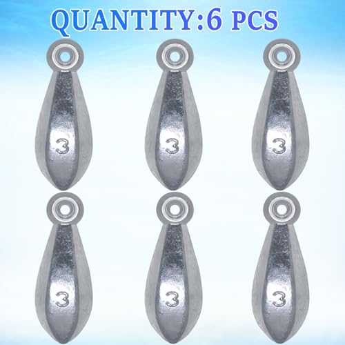 Fishing Weights Sinkers Bank Sinkers | Ocean Saltwater Surf Fishing Gear Fishing Assortment 1oz 2oz 3oz 4oz 5oz - style: 3oz-6pcs