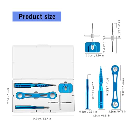 Professional Fishing Reel Maintenance Tool Set Aluminum Alloy for Fishing Reel Baitcasting Reel and Round Reel Repair - color: Light