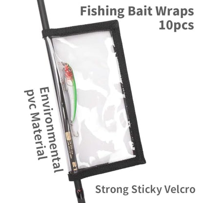 Fishing Lure Wraps 10 Packs Durable Clear PVC Lure Covers Keeps Fishing Safe Easily See Lures Fishing Hook Covers Bait Storage 5 Large 4.3" W x 7.9" L + 5 Medium 3.9" W x 7.1" L (10pcs 5L+5M)