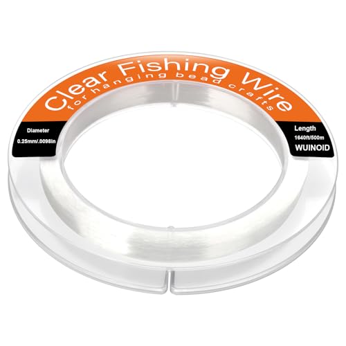 Clear Fishing Line Wire 755 ft, Invisible Monofilament Fishing Line Wire, Nylon String for Hanging Balloons Garland Crafts Picture Decorations, Clear String Threads Cords WUINOID - style: 0.25mm/1640ft