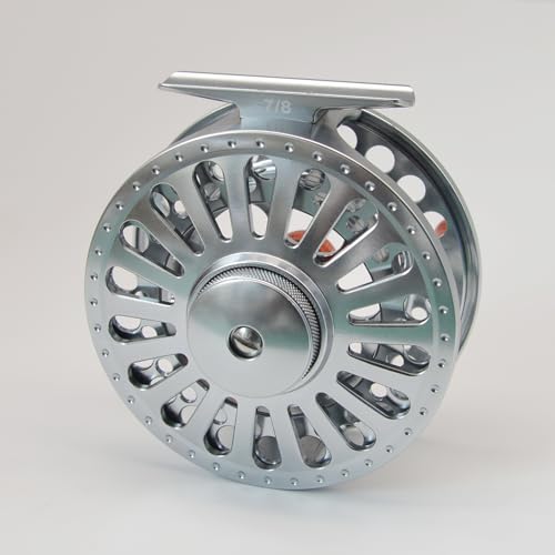 Alichino Fly Fishing Reel, CNC Machined Aluminum Alloy Large Arbor Fly Reel with Carbon Disk Drag - size: 7/8WT