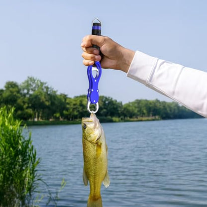 Fish Lip Gripper with Scale, 40lbs / 36kg Max Capacity, Portable Aluminum Alloy Fishing Grabber Tool, Lightweight 6.8 oz / 194 g, Non-Slip Handle