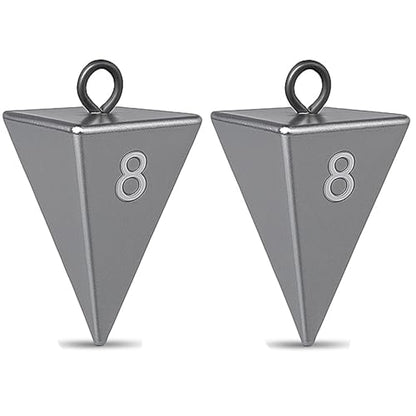 Pyramid Sinkers for Surf Fishing – Lead Fishing Weights, No-Roll Bottom Hold - style: 8oz-2pcs