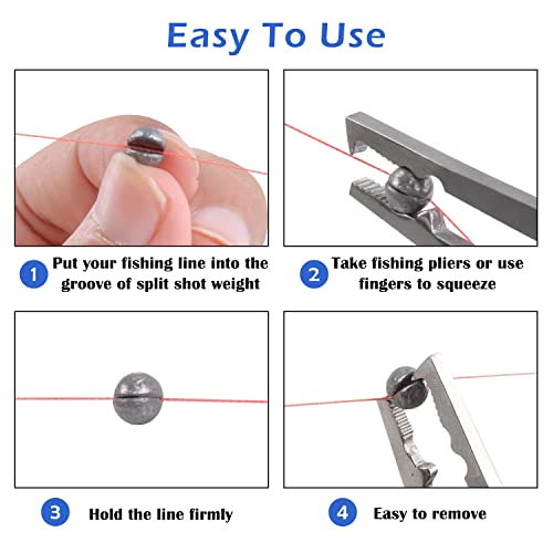 Split Shot Fishing Weights Sinkers 215PCS Fishing Weights and Sinkers Assortment Round Removable Fishing Sinkers Lead Weights Fishing - style: 215pcs - Blue Box