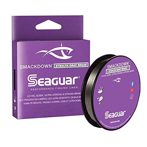 Seaguar Smackdown Low Visibility Braided Fishing Line, Stealth Gray, Multiple Sizes - size: 10lbs/150yds