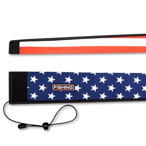 Neoprene Fishing Rod Sleeve, 6ft-8ft Floating & Puncture Resistant Rod Sock | Protective Cover for Casting, Spinning, Trolling Fishing Poles - color: National flag, style: Spinning（3.54" opening）