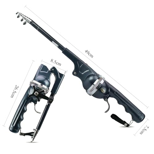 Mini Rod & Reel Combo 5.6ft-Foldable Telescopic Rod - Ultra Compact Mini Fishing Gear - Pocket-Sized Portable - for Travel Hiking Backpacking - Includes Smooth Reel