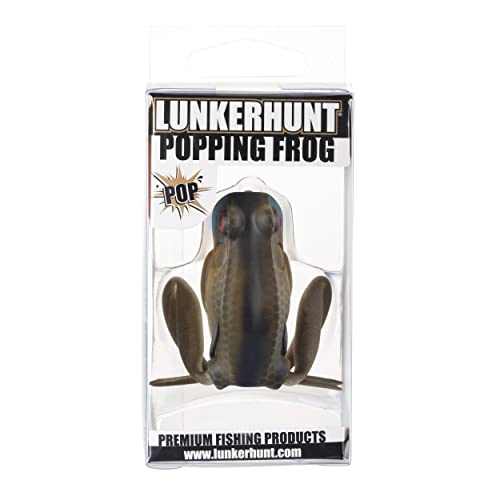 Lunkerhunt Frog Fishing Lure for Bass Fishing | Popping Frog Lure 1/4 oz | Topwater Fishing Bait with Weedless Hooks, Hollow Body, Trout Pike Lures - color: Blue Gill, size: 2.25 inch