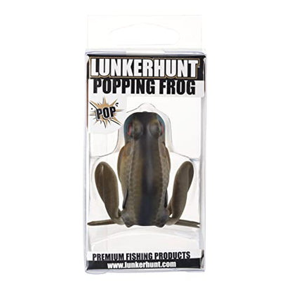 Lunkerhunt Frog Fishing Lure for Bass Fishing | Popping Frog Lure 1/4 oz | Topwater Fishing Bait with Weedless Hooks, Hollow Body, Trout Pike Lures - color: Blue Gill, size: 2.25 inch
