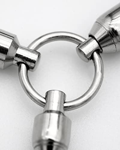 BLUEWING Ball Bearing 3-Way Swivels Fishing 10pcs Brass/Stainless Steel with Rolling Barrel 104lbs, 134lbs, 168lbs