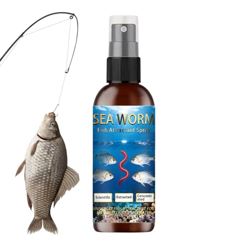 Fish Attractant Spray - 60ml Sea Worm Scent,Fish Bait Enhancer - for Rivers Lakes Streams Reservoirs Nearshore Areas Coastal Rocky Zones Deep Sea Professionals Amateur Angling