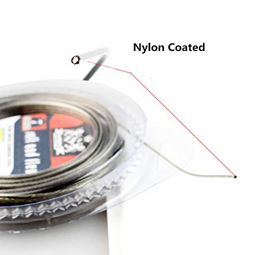 5LB-200LB 7 Strands Fishing Line Wire Leader Nylon Coated Stainless Steel Leader Wire with Crimps Sleeves