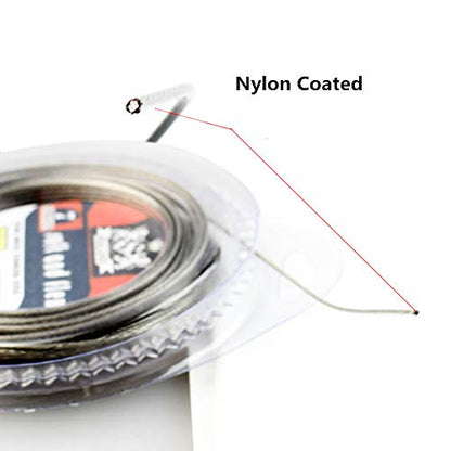 5LB-200LB 7 Strands Fishing Line Wire Leader Nylon Coated Stainless Steel Leader Wire with Crimps Sleeves