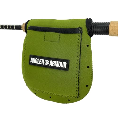Angler Armour Spinning Reel Cover, Fishing Reel Cover, Neoprene Reel Cover, Spinning Reel Sleeve, Spinning Reel Case, Spinning Reel Protective Sleeve, 1000, 2000, 3000, 3500 Reels (Olive Green) - color: Olive Green