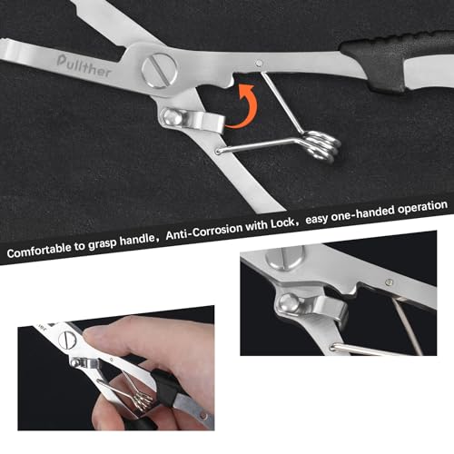 Stainless Steel Fishing Pliers,Needle Nose Pliers Fishing,Fishing Gear Hook Remover with Lanyard,Multitool for Saltwater - color: black