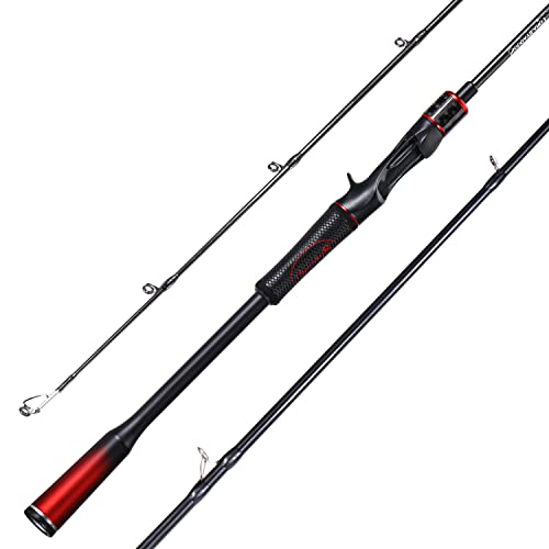 Sougayilang Fishing Rods, Spinning Rods and Casting Fishing Rods, with Full Carbon Fiber Handle, 24T Carbon Fiber 2PCS Fishing Pole for Long Casting Bass, Trout, Panfish - size: Cast-6'00''