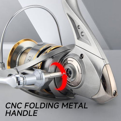 HAUT TON Spinning Reel 8000/9000/10000/12000/14000,6+1BB Metal Surf Fishing Reels,4.8:1 Gear Ratio 55lbs Drag Heavy Long Casting Inshore Saltwater Monster Fish - size: 6000, style: Ht-ngk