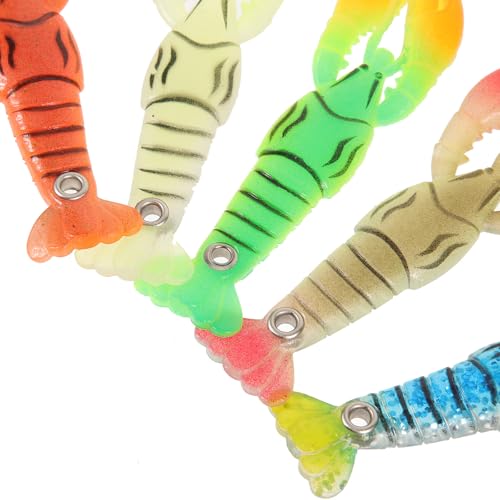 SOLUSTRE 5pcs Soft Crawfish Fishing Lures Set, Reusable Bionic Soft Baits with 5 Sizes (#1-#5) for Freshwater Fishing, Portable Artificial Swim Baits for Outdoor Anglers