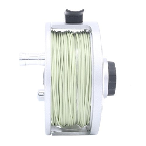 M MAXIMUMCATCH Maxcatch ECO Large Arbor Fly Fishing Reel (3/4wt 5/6wt 7/8wt) and Pre-Loaded Fly Reel with Line Combo - color: Silver (With Line Pre-loaded), size: 7/8 weight