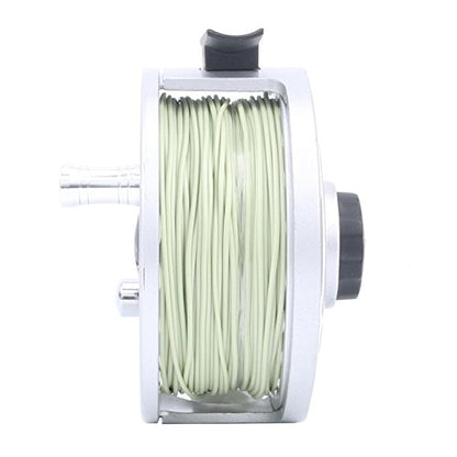 M MAXIMUMCATCH Maxcatch ECO Large Arbor Fly Fishing Reel (3/4wt 5/6wt 7/8wt) and Pre-Loaded Fly Reel with Line Combo - color: Silver (With Line Pre-loaded), size: 5/6 weight