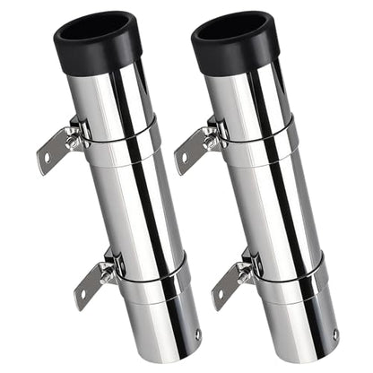 YaeMarine Boat Marine Fishing Rod Holders Stainless Steel Side Mounted Transom Mounted Rod Holders with Brackets - style: With Non-welded Brackets