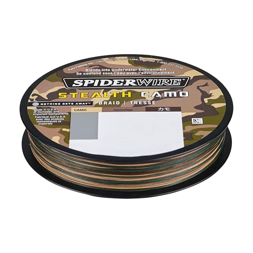 SpiderWire Stealth Braid Fishing Line - color: Camo, size: 300yd, style: 8lb Break Strength