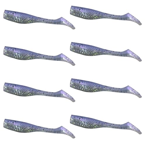 Fishing Lures for Speckled Trout, Redfish, Bass - Louisiana Paddle Tail Swimbaits for Freshwater and Saltwater - color: Midnight Mullet