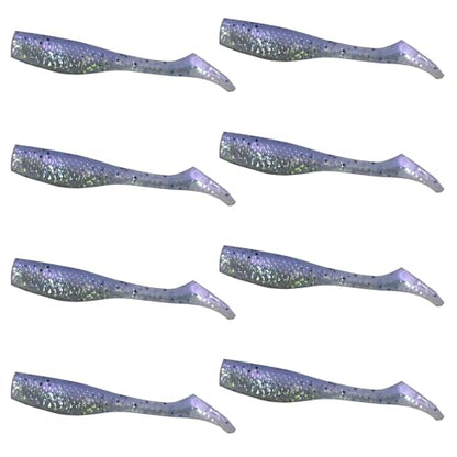 Fishing Lures for Speckled Trout, Redfish, Bass - Louisiana Paddle Tail Swimbaits for Freshwater and Saltwater - color: Midnight Mullet