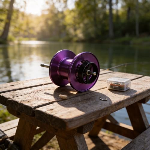 FABULETTA Baitcasting Spool Replacement, Aluminum Alloy Remote Throw Spool, Compatible with Tatula SV TW 100 19 100 Casting Reel Parts - color: Purple