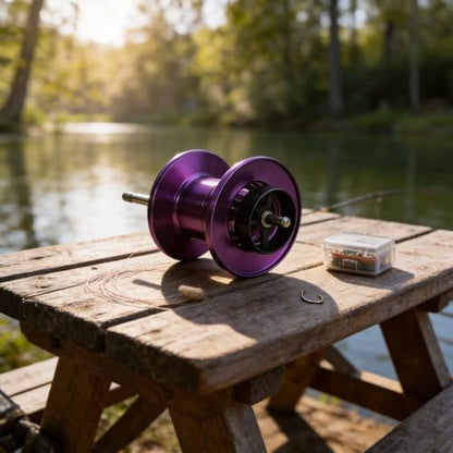 FABULETTA Baitcasting Spool Replacement, Aluminum Alloy Remote Throw Spool, Compatible with Tatula SV TW 100 19 100 Casting Reel Parts - color: Purple