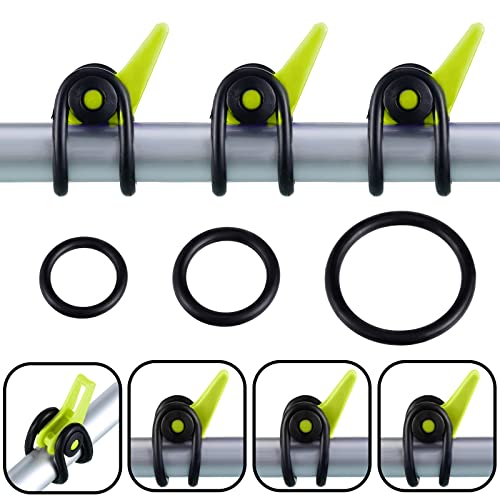 Gejoy 21 Pcs Fishing Hook Holder Fishing Rod Hook Keeper with 3 Size Elastic Rubber Rings, Adjustable Spring Lure Bait Holders for Most Rods - color: Yellow
