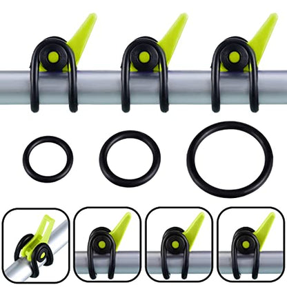 Gejoy 21 Pcs Fishing Hook Holder Fishing Rod Hook Keeper with 3 Size Elastic Rubber Rings, Adjustable Spring Lure Bait Holders for Most Rods - color: Yellow