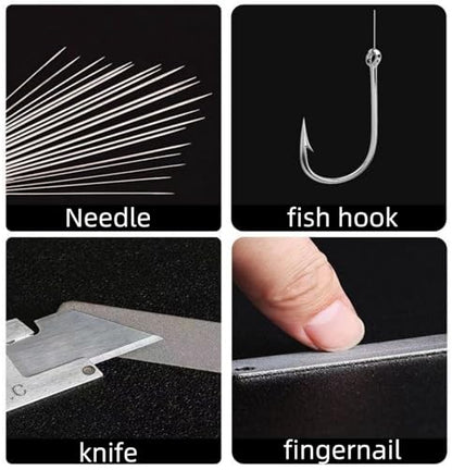 1 Piece Fishing Hook Sharpener Diamond File with Handle, Portable Double-Sided Fine and Medium Grit Hook File for Sports Fishing