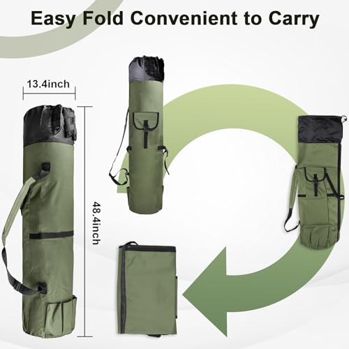 ReeMoo Fishing Rod Bag Fishing Rod Case Portable foldable Fishing Pole Bag Large Capacity Fishing Rods and Tackles Storage Bag Holds 5 Poles