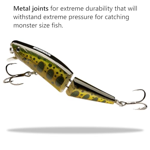 BASSROCK Minnow Swimbait Bass Trout Fishing Lure with Movable Lip Hard Bait 3.5” 1/2oz - color: 3-Pack in 3 colors (GLR)