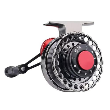 Inline Ice Fishing Reel Full Metal Coil 6+1BBs Ratio 65mm Spool Fly Reel Magnetic Brake Fishing Wheel Pesca Winter Tackle Fishing Accessories - size: Left Hand