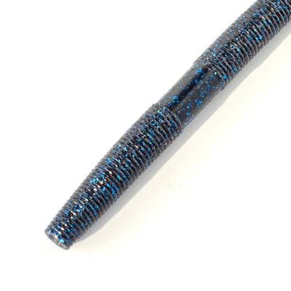 Senko Bait Soft Plastic Lures 5" Senkos 24 Pcs/100pcs for Wacky Rig Freshwater Fishing Green Pumpkin senko with Black Flake Pink Watermelon Double Color - style: Black Blue Flake