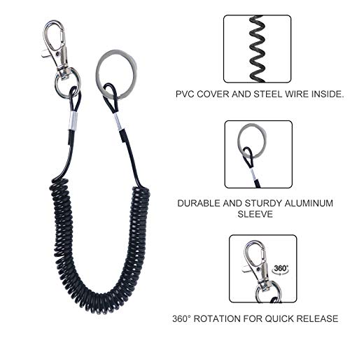 M MAXIMUMCATCH Maxcatch Magnetic Fly Fishing Net Release Holder Retractor with Carabiner Clip and Lanyard - color: Green+retractable Coil (1pc)