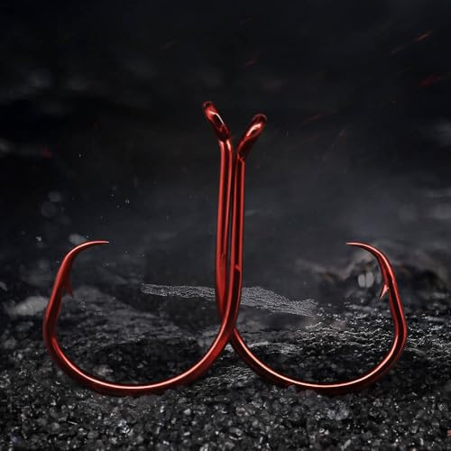 XFISHMAN Circle-Hooks-Fishing-Equipment-Octopus-Hooks-Saltwater-50 Pack #1 –12/0 - color: Red, size: 2/0 50-Pack