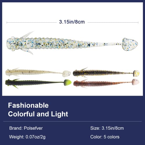 50 Pcs Soft Plastic Fishing Lures, 2.75"/3.15" Paddle Tail Minnow Shad Worms Swimbaits for Bass Fishing Texas Rigs Trout Crawfish Fishing for Saltwater Freshwater - color: Swimmbaits 50pcs