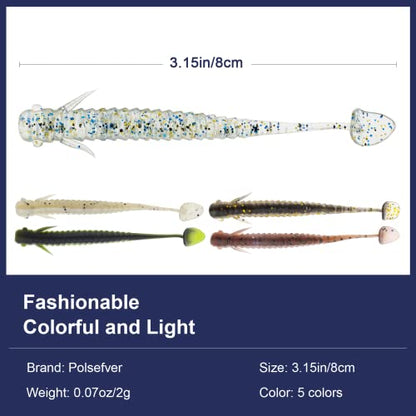 50 Pcs Soft Plastic Fishing Lures, 2.75"/3.15" Paddle Tail Minnow Shad Worms Swimbaits for Bass Fishing Texas Rigs Trout Crawfish Fishing for Saltwater Freshwater - color: Swimmbaits 50pcs