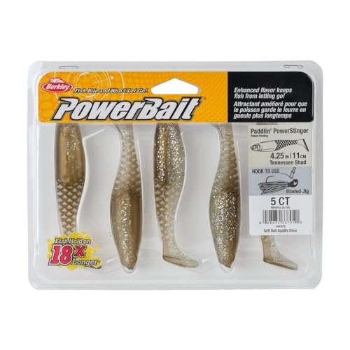 Berkley PowerBait Paddlin' PowerStinger Fishing Soft Bait - color: Tennessee Shad, size: 3 1/2"