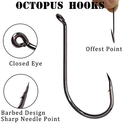 AGOOL Saltwater Grouper Rigs Carolina Rig Bottom Surf Fishing Rigs with Egg Sinkers Circle Hooks for Catfish Flounder Drum Redfish Grouper Halibut Snapper - size: 1oz sinkers(6pcs) + hooks(20pcs)